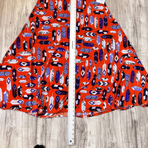 LuLaRoe Women's Maxi Feather Print Multicolor High Waist Skirt Size M - Picture 6 of 9